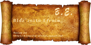 Blázsits Efraim névjegykártya